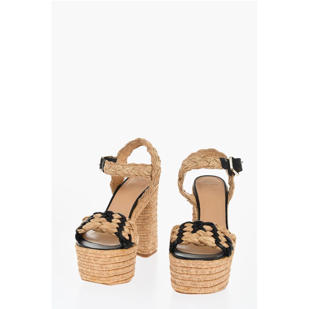 Сандалии AGNES из плетеного джута с ремешком на щиколотке 14 см Castañer, Beige