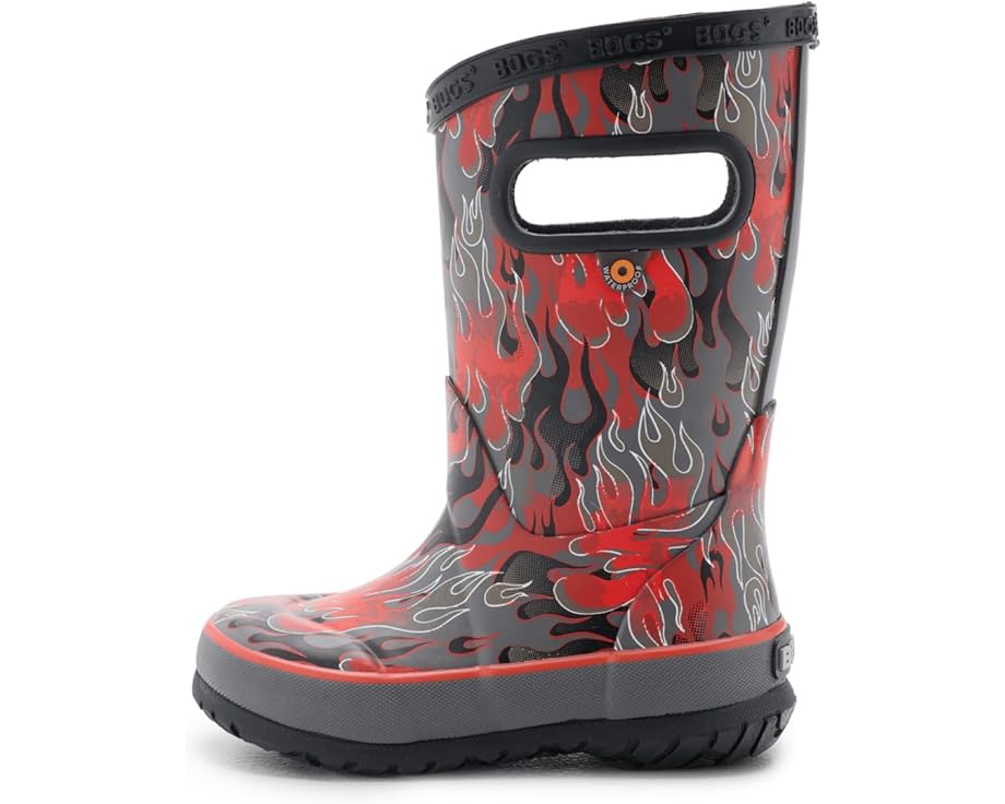 Детские резиновые сапоги Bogs Kids Rainboot Fire Flame (Little Kid/Big Kid), Dark Gray Multi — фото 4