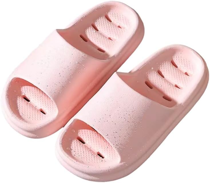 

Тапочки для ванной с дренажем, быстросохнущие шлепанцы для душа, мягкие, полые, унисекс, противоскользящие шлепки EVA Dmmwcx, розовый