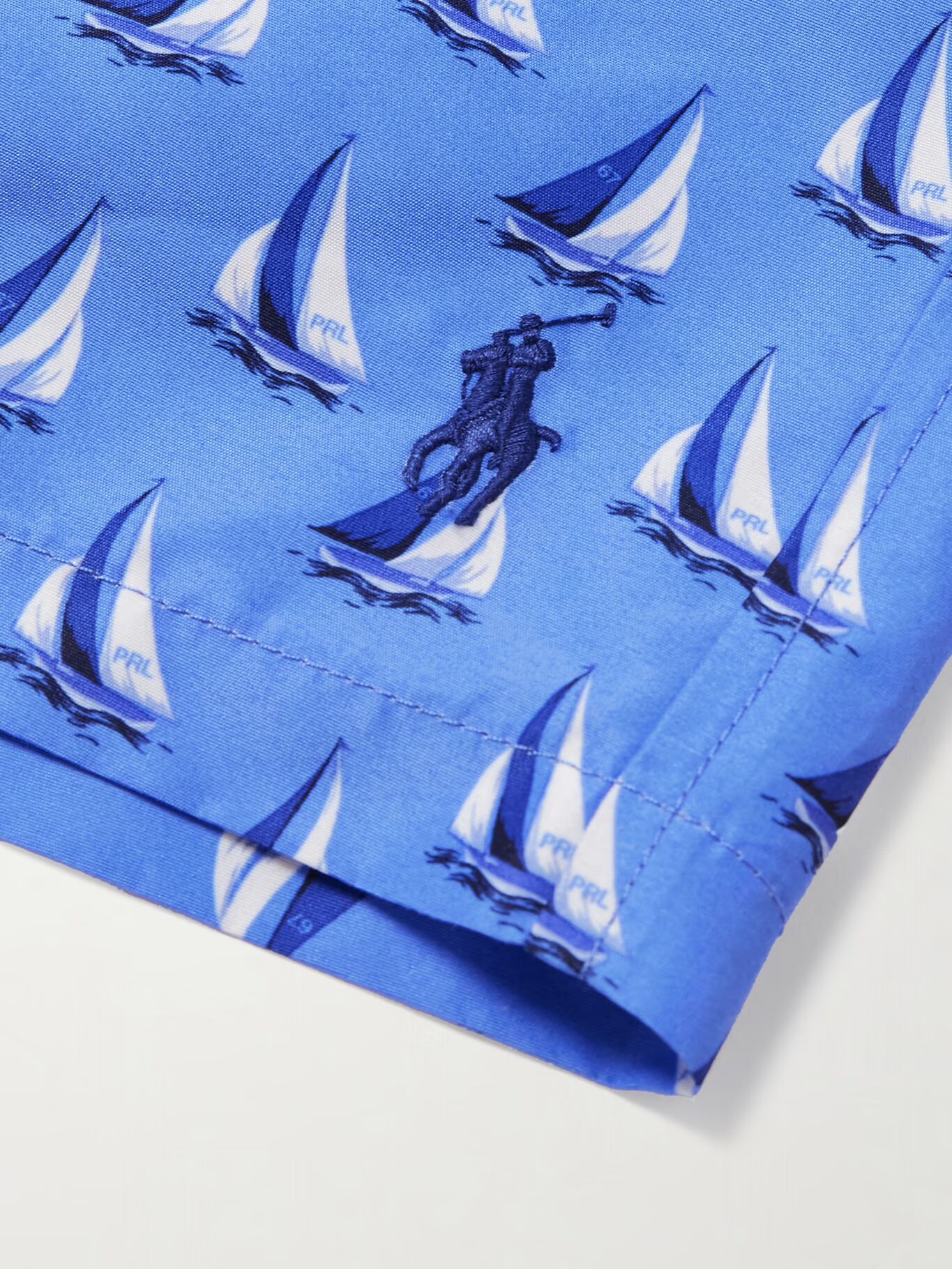 

Плавки-шорты Traveler Straight-Leg средней длины с принтом из переработанных материалов POLO RALPH LAUREN, синий