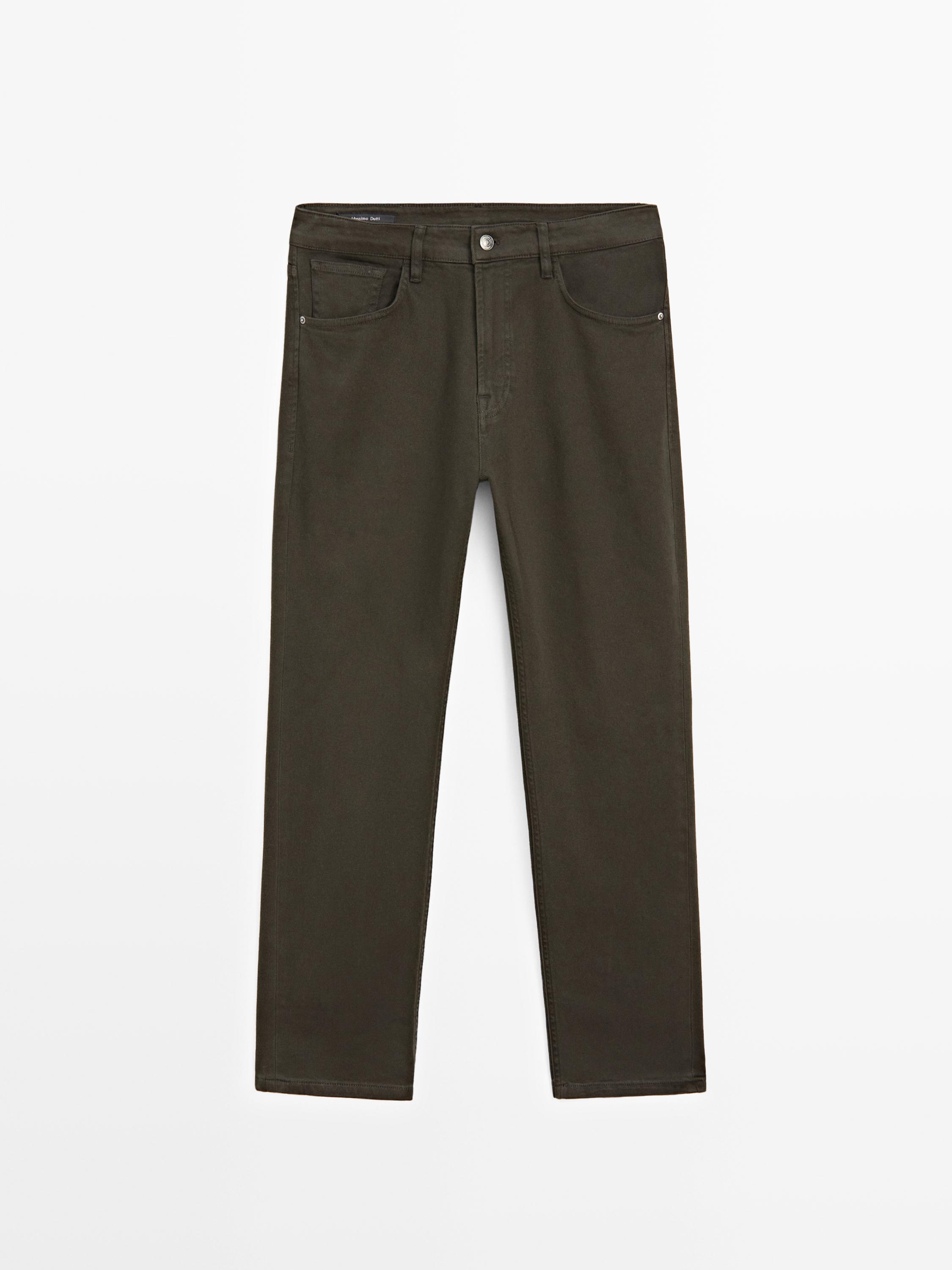 Джинсы зауженного к низу кроя Massimo Dutti, dark green — фото 2