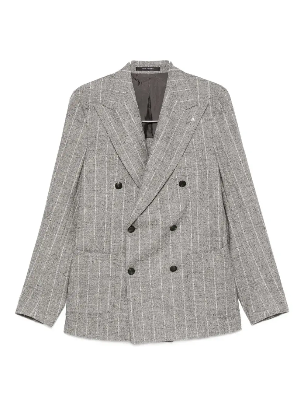 

Полосатый двубортный пиджак Tagliatore, серый