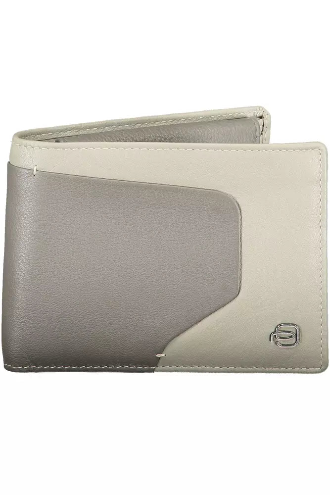 

Piquadro Sleek складной кожаный кошелек с RFID-блоком для мужчин, серый