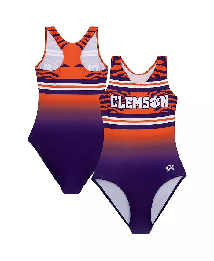 

Элитный гимнастический купальник Clemson Tigers в фиолетовом цвете для девочек старшего возраста GK Elite