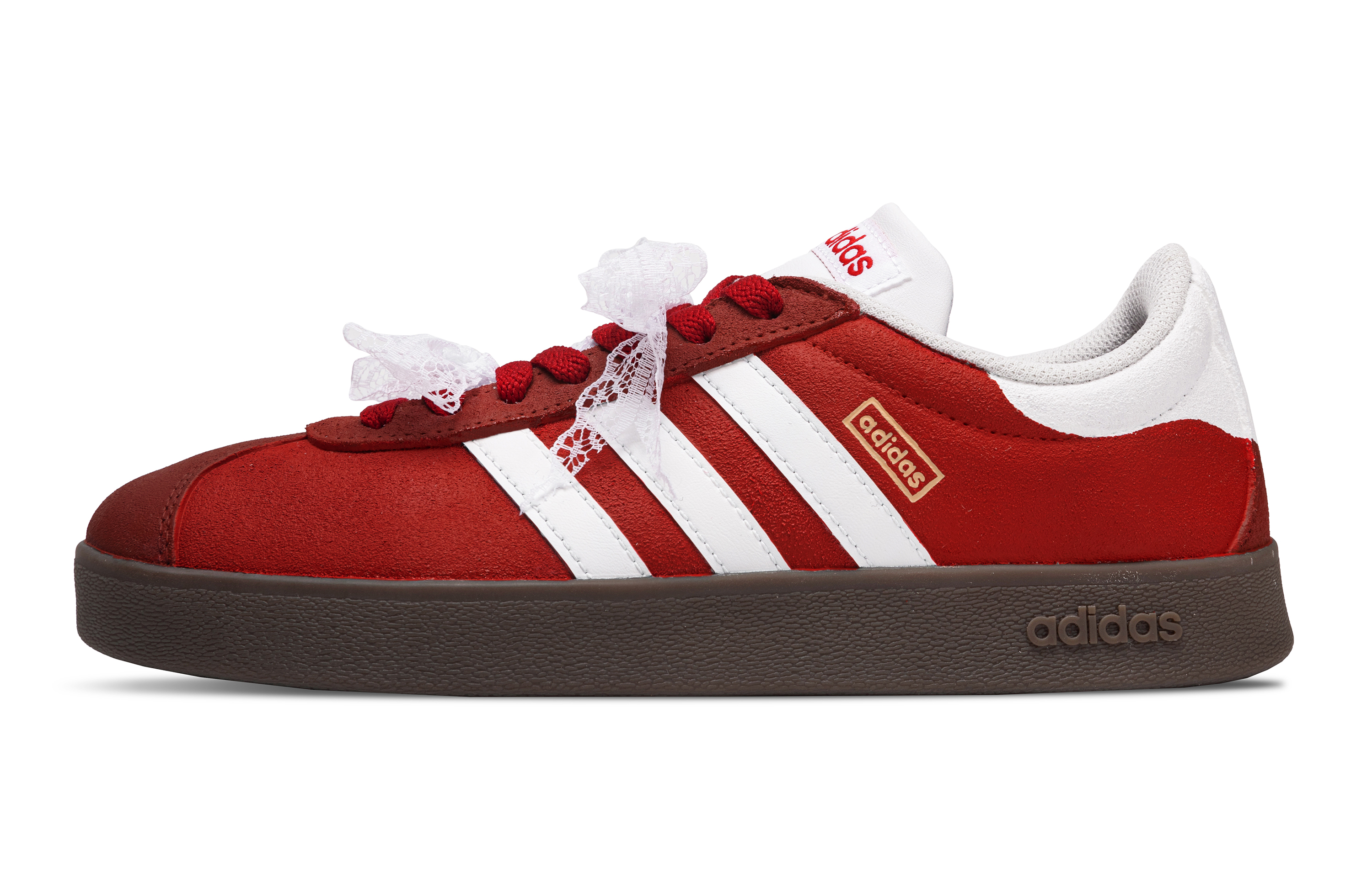 Adidas Низкие противоскользящие туфли для скейтбординга с юбкой Pomegranate, красные