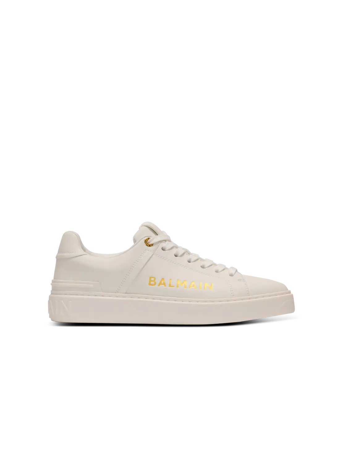 Кроссовки B-Court из тисненой телячьей кожи Balmain, белый