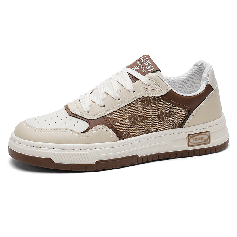 

TONYBEAR Скользоустойчивые износостойкие мужские скейтерские кеды низкие коричневые, цвет Brown