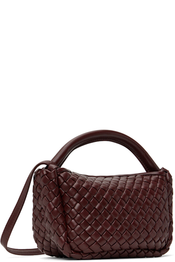 Сумка с ручкой из овечьей шерсти бордового цвета Bottega Veneta — фото 3
