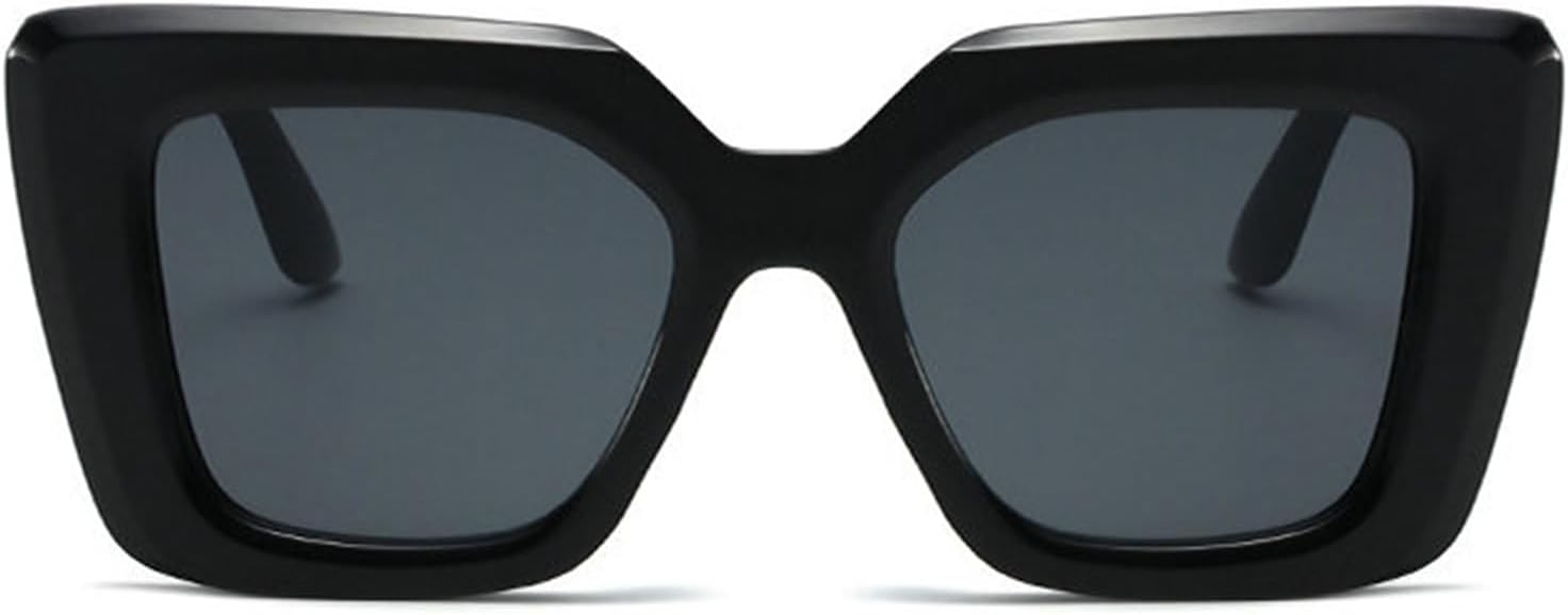 

Willochra Модные винтажные солнцезащитные очки в крупной оправе, стильные черные солнцезащитные очки для мужчин и женщин, для путешествий, защита глаз от УФ-излучения UV400, F27, Black