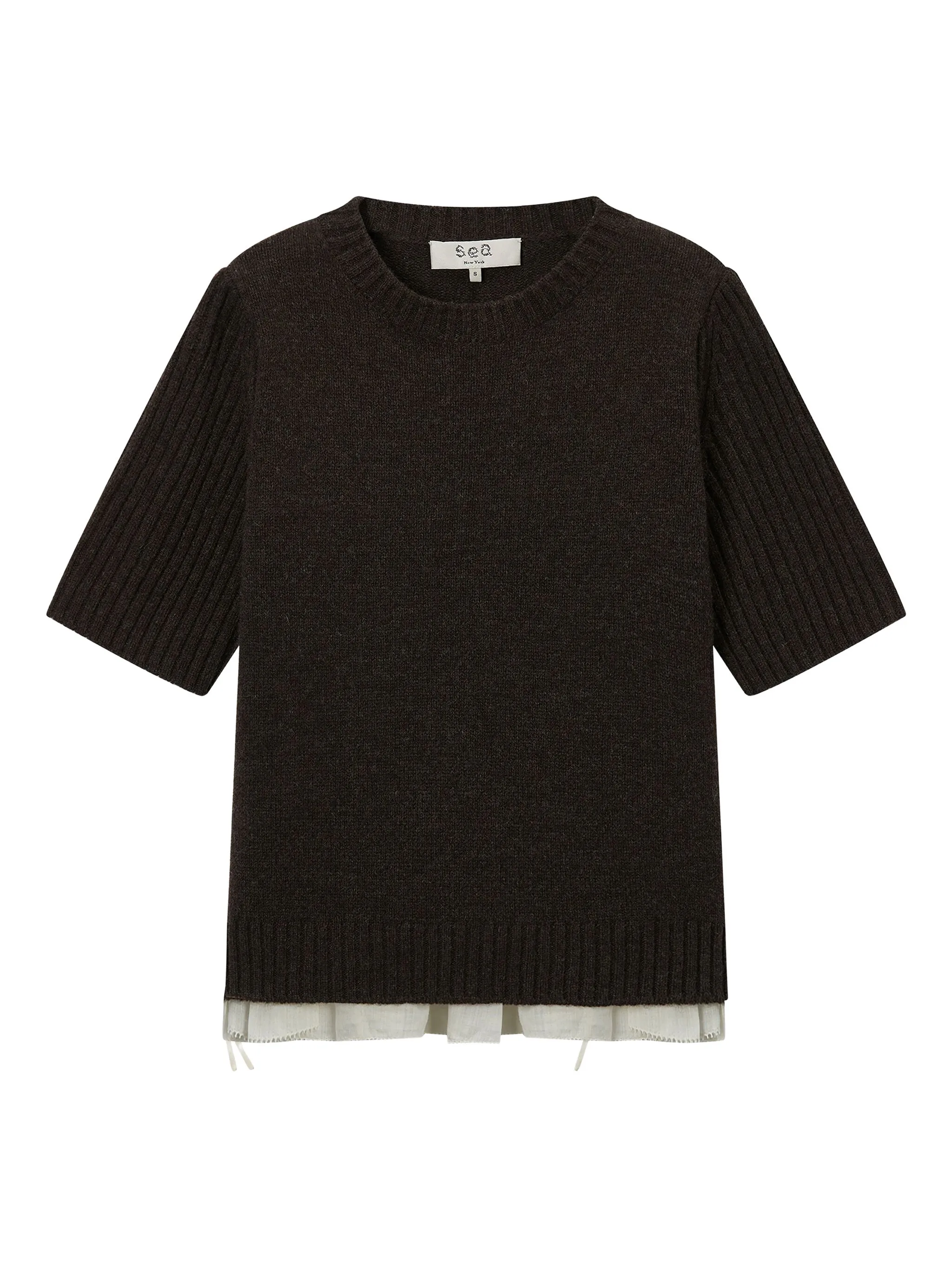 

Топ в рубчик с оборками Sea, коричневый