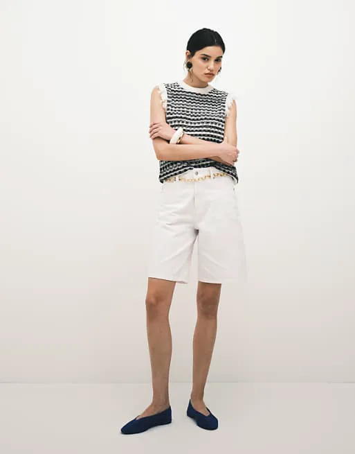 

Белые джинсовые шорты-бермуды ASOS DESIGN