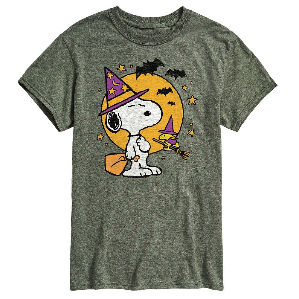 

Мужская футболка с рисунком Peanuts Snoopy & Woodstock Witchcraft Licensed Character, зеленый