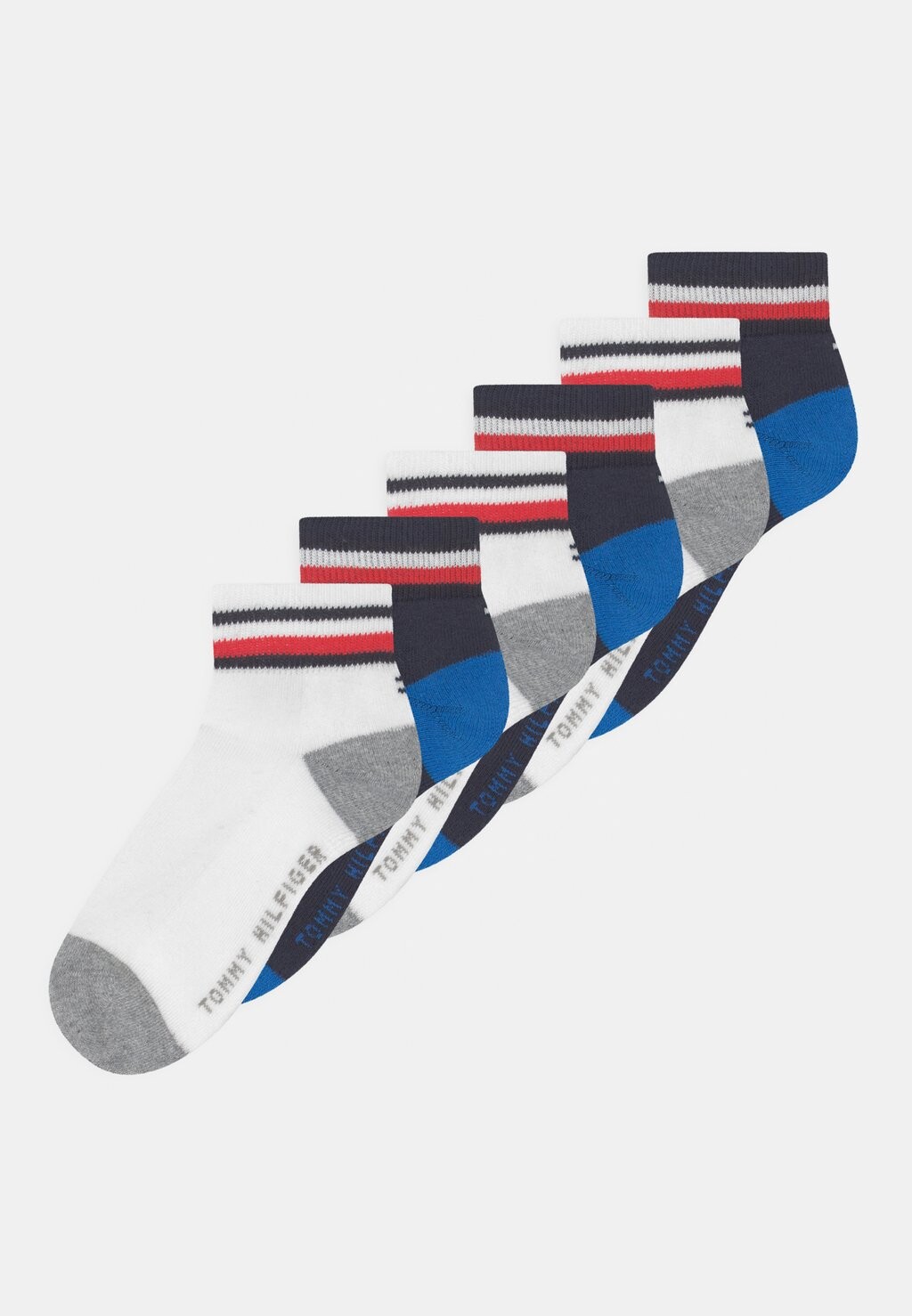 

Носки Kids Iconic Quarter Quarter 6 Pack Unisex Tommy Hilfiger, цвет midnight blue/white