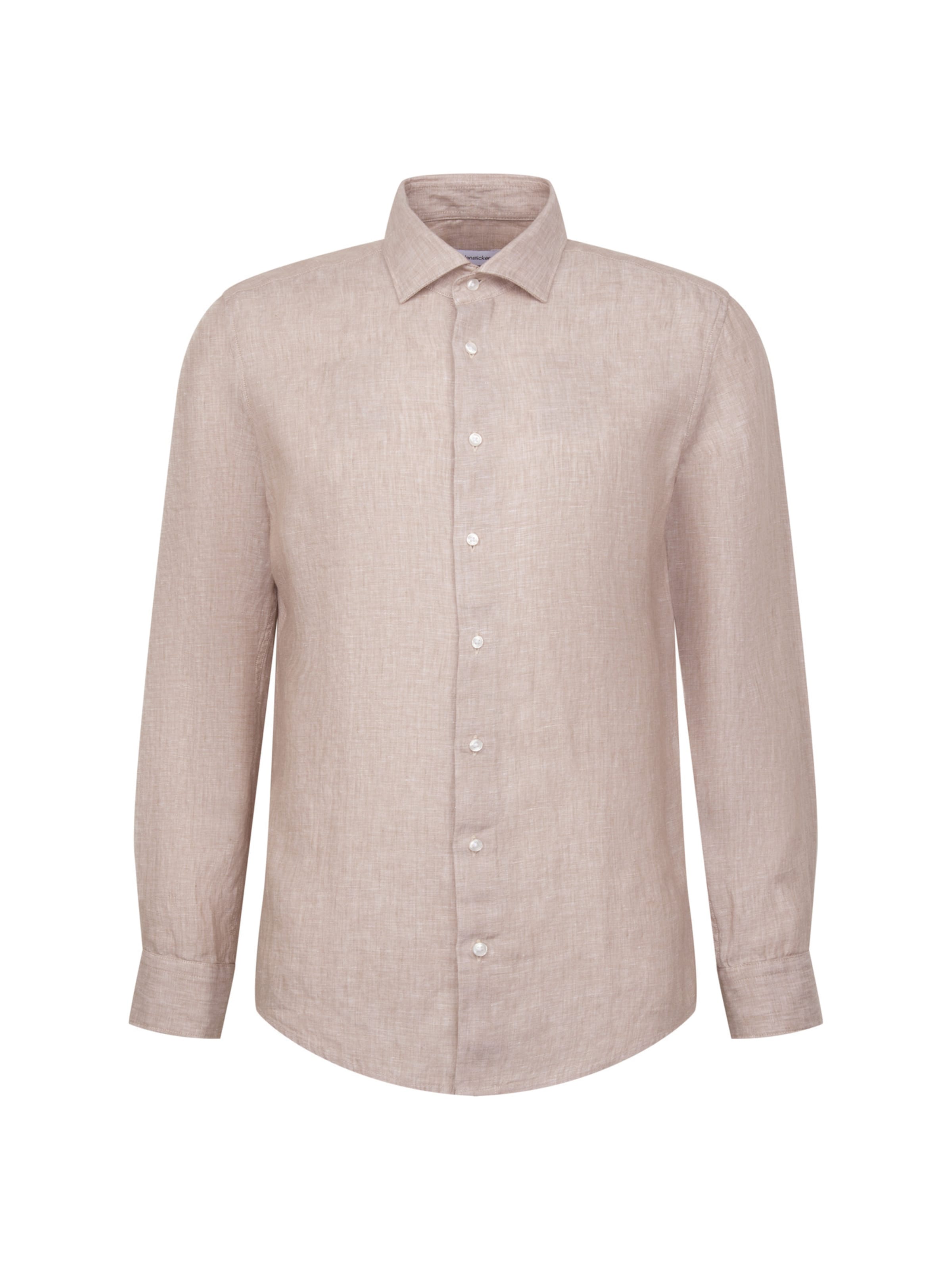

SEIDENSTICKER Деловая рубашка приталенного кроя 'Smart Linen' в бежевом цвете