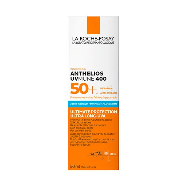 Увлажняющий солнцезащитный крем Anthelios Uv-Mune 400 Crema Hidratante Spf50 La Roche Posay, 50 ml — фото 3