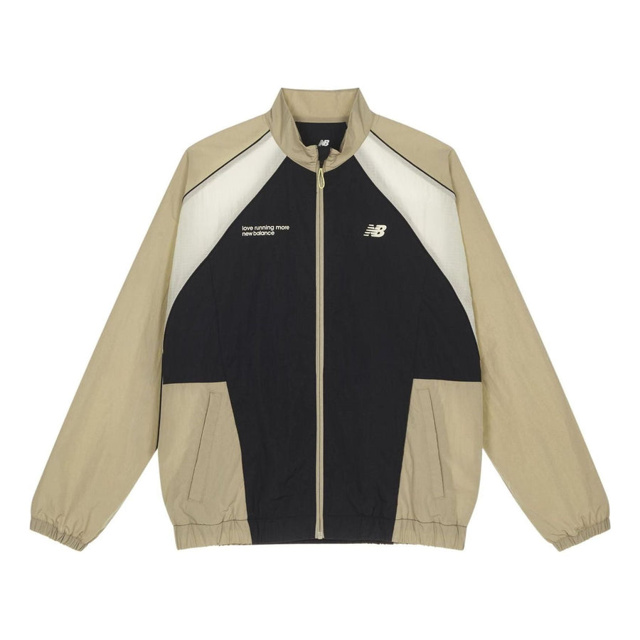 

Куртка New Balance Color Block Woven Windbreaker 'Beige Black', бежевый