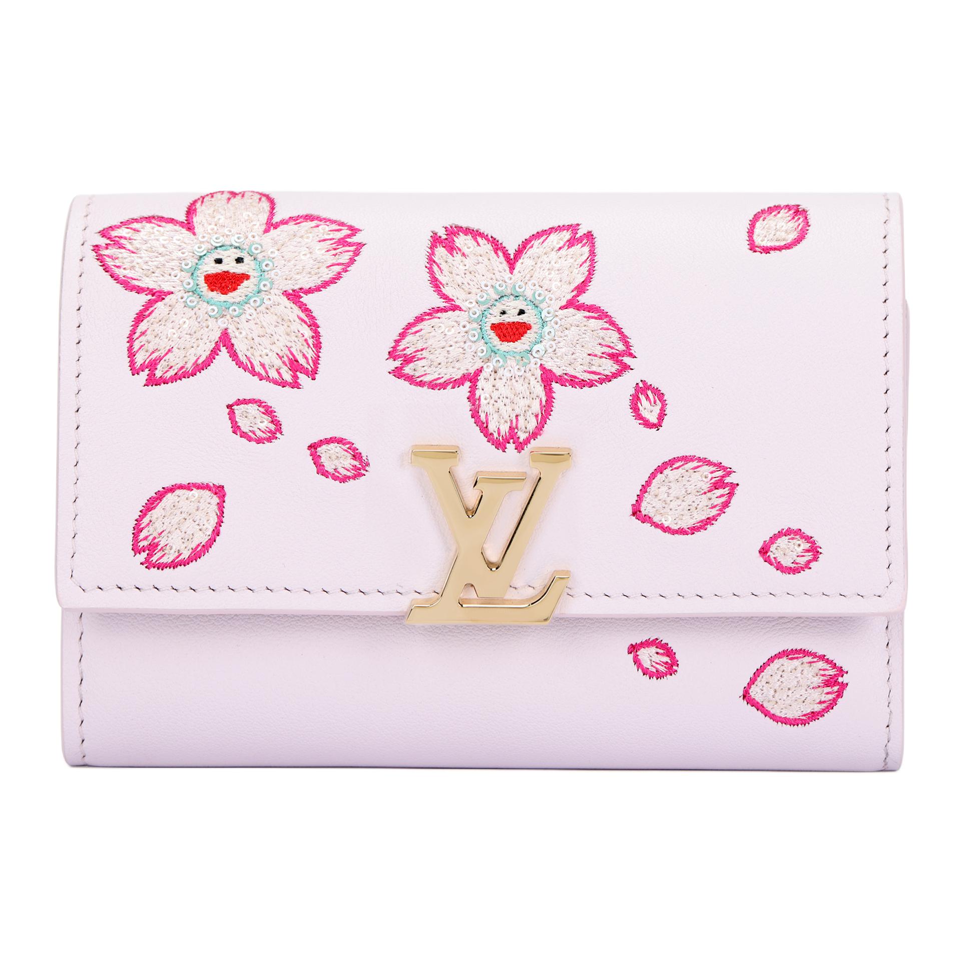 

LOUIS VUITTON Кошелёк Capucines Compact розовый Takashi Murakami