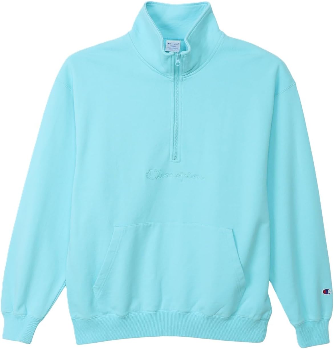 

Мужская толстовка Champion ACTION STYLEC3-D014, с длинным рукавом, на флисовой подкладке, 100% хлопок, свободный крой, застежка-молния до середины груди, светло-синий