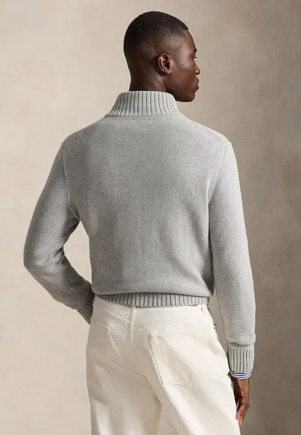 Свитер с четверть-застежкой и воротником-стойкой Polo Ralph Lauren, цвет андовер хизер — фото 3