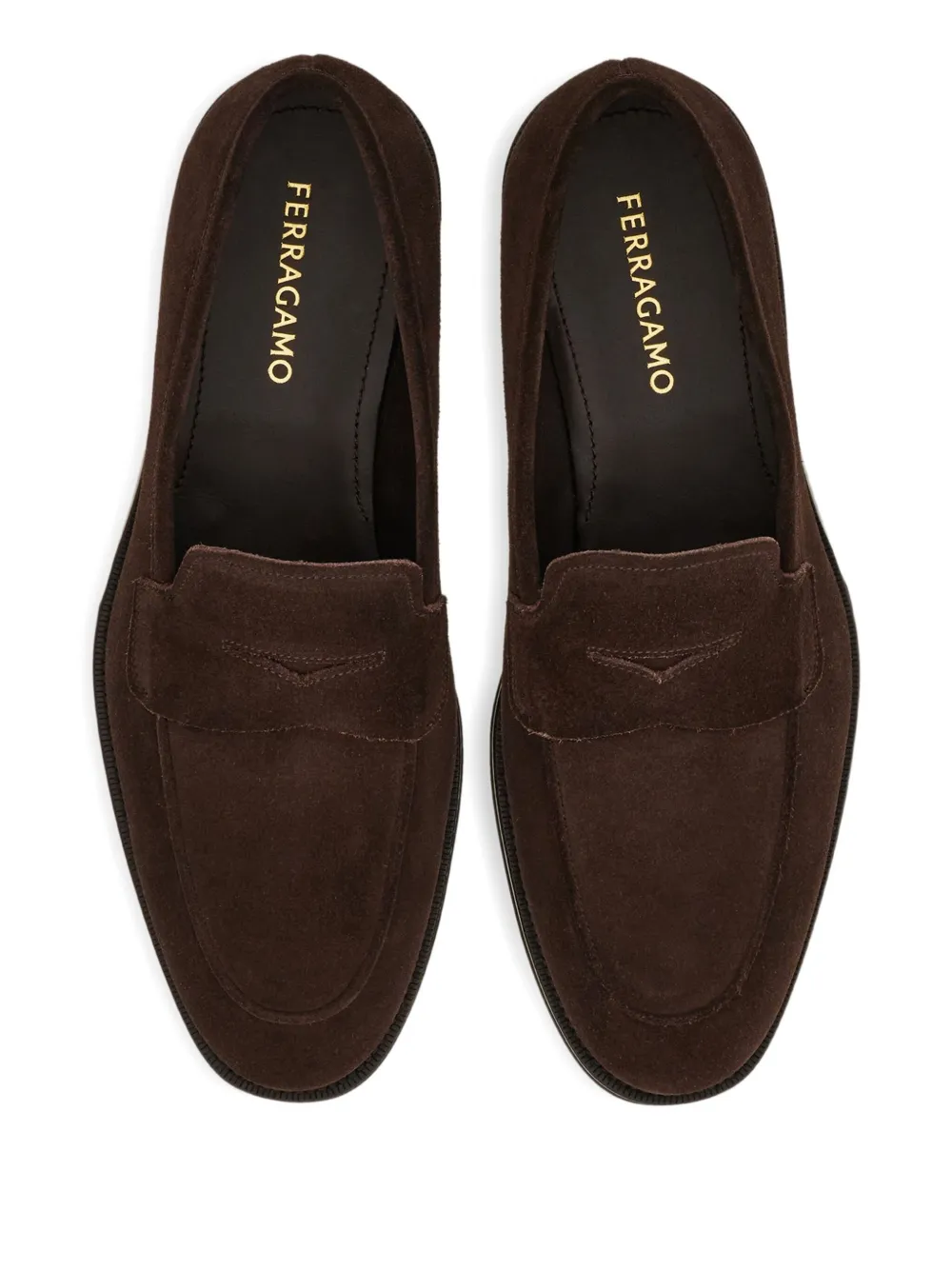 Замшевые пенни-лоферы Ferragamo, коричневый — фото 4
