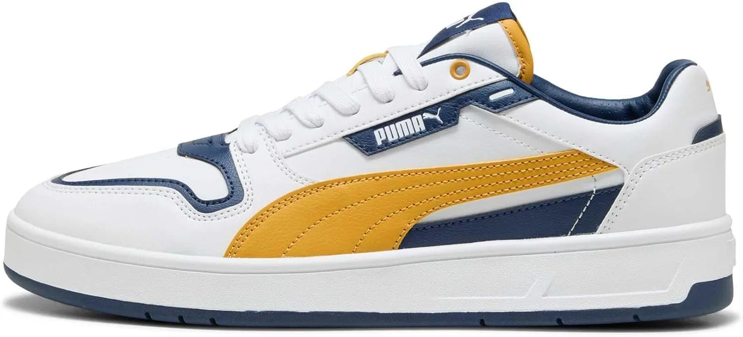 Кроссовки Puma Unisex Court Classic Street Trainers, Puma White Archive Gold Persian Blue