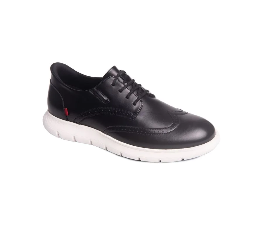 Мужские кожаные оксфорды Barnes Ave Hands-Free Slip On Technology с технологией свободного надевания Marc Joseph New York, черный napa leather