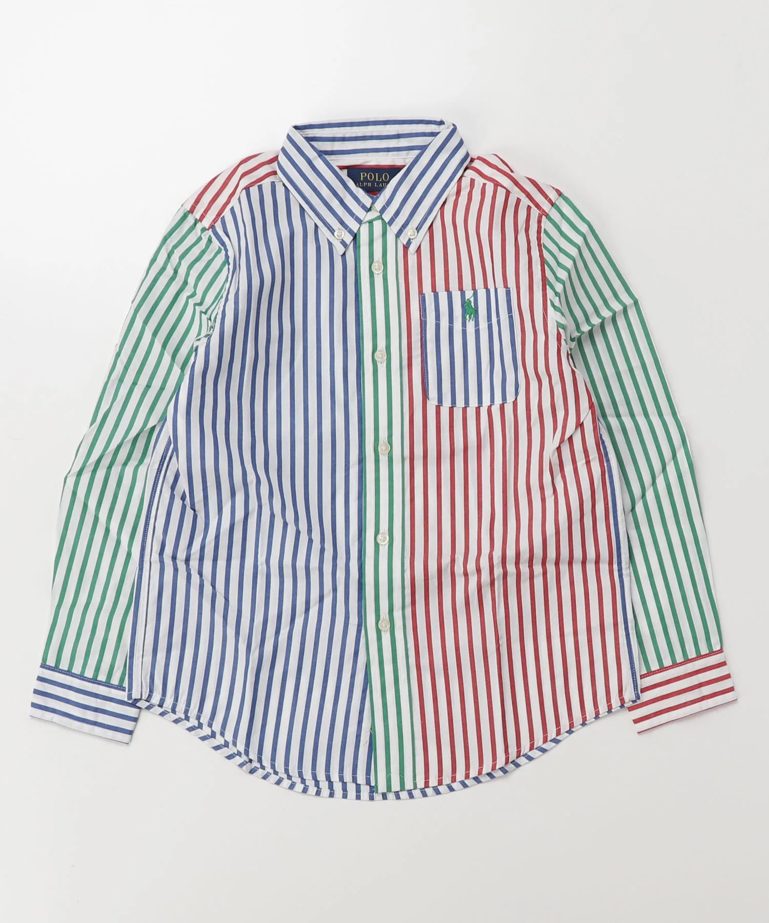 Детская рубашка POLO RALPH LAUREN CHILDRENSWEAR в полоску из хлопка — фото 3
