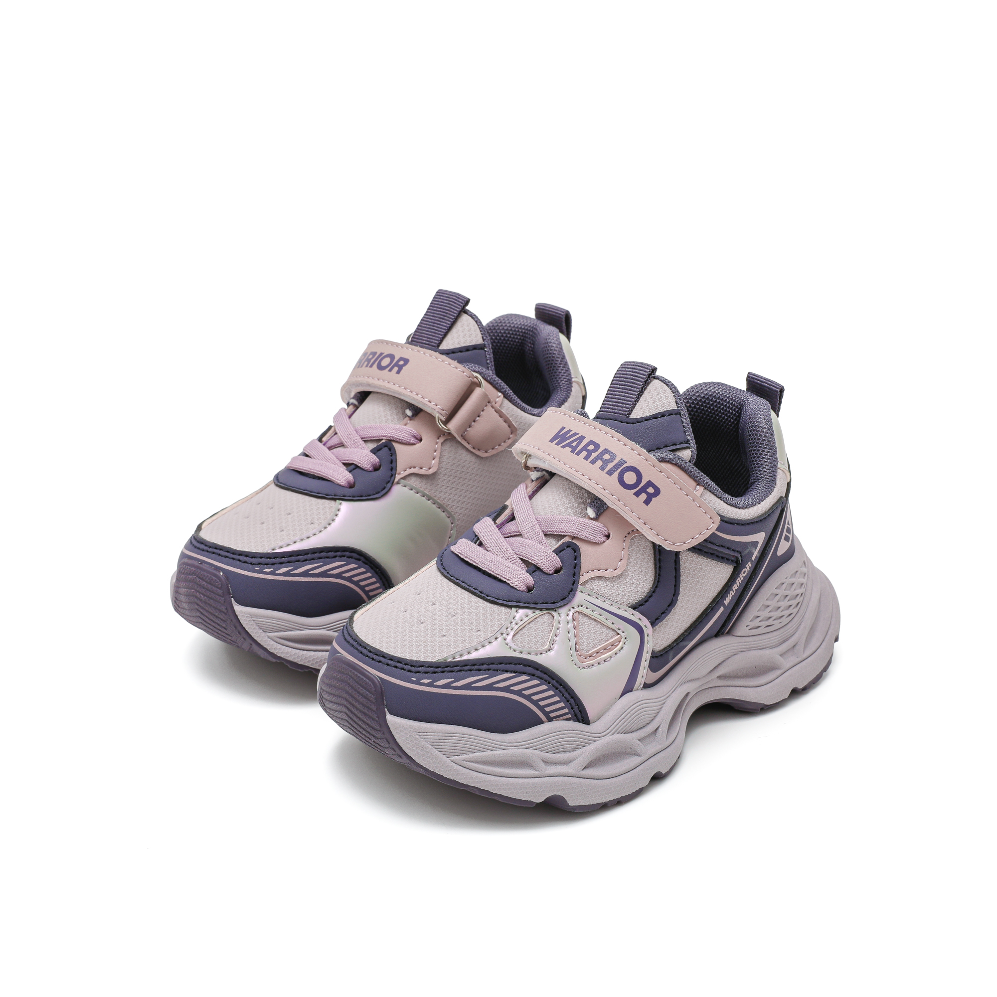 Детские кроссовки Mid top Lifestyle с мягкой подошвой, амортизацией, устойчивые к истиранию и скольжению WARRIOR, серебро серый/темно-серый — фото 4