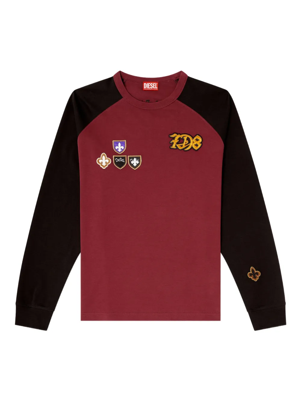 

Футболка t-norm-ls-rag-cp с длинными рукавами DIESEL, красный