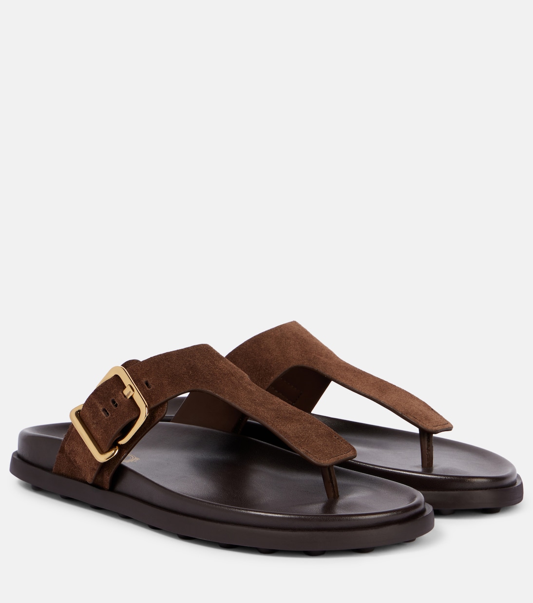 Замшевые сандалии-вьетнамки Tod's, Marrone
