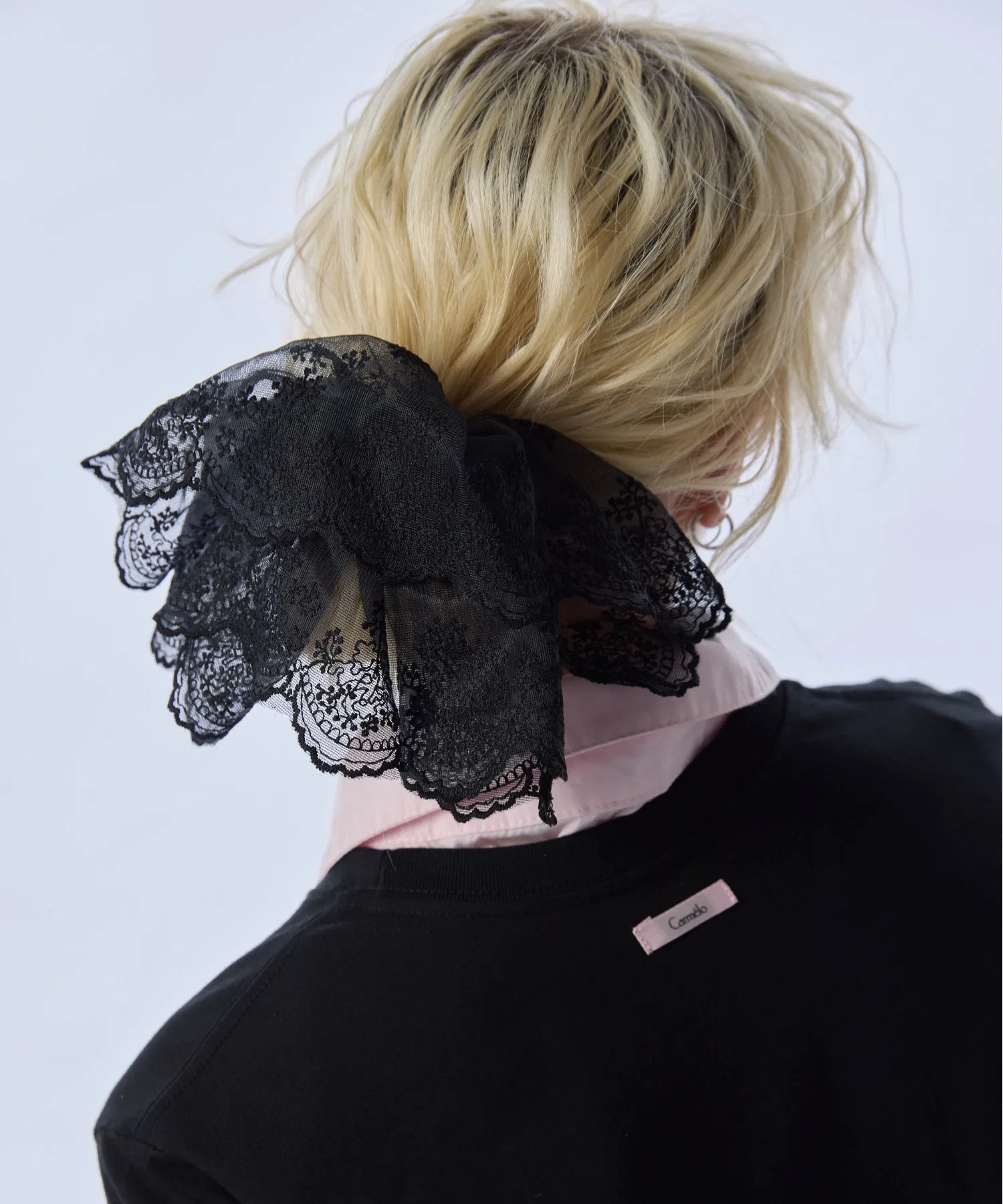 Шелковый шушу Carmelo Veiled Lace Chouchou черный