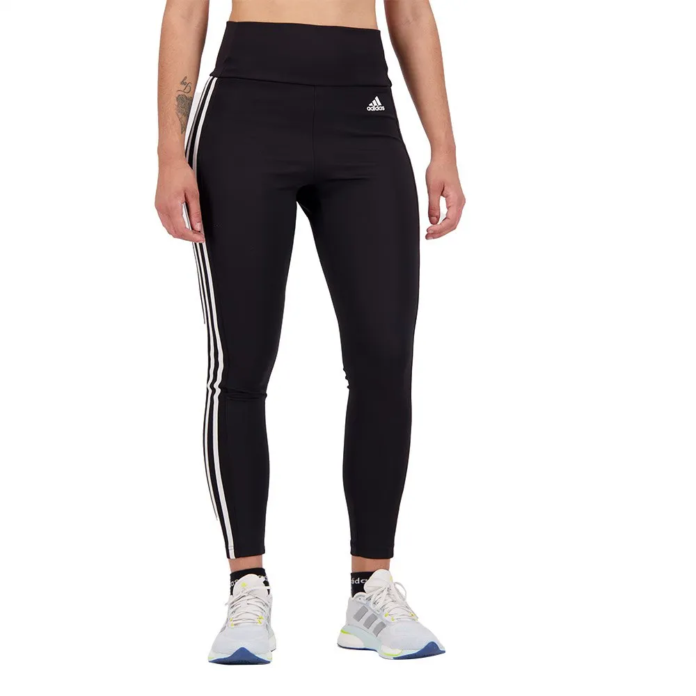 

Тайтсы adidas Designed 2 Move 3 Stripes high waist 7/8, черный