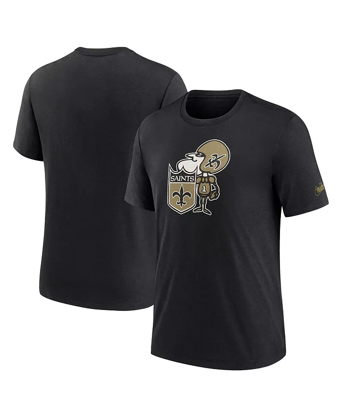 

Мужская черная футболка New Orleans Saints Rewind Logo Tri-Blend Nike
