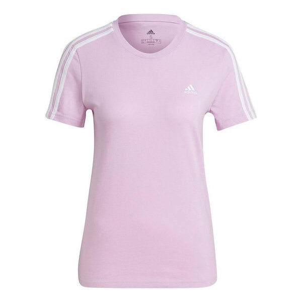 

Футболка Essentials slim 3 stripes t shirt asia sizing Adidas, фиолетовый