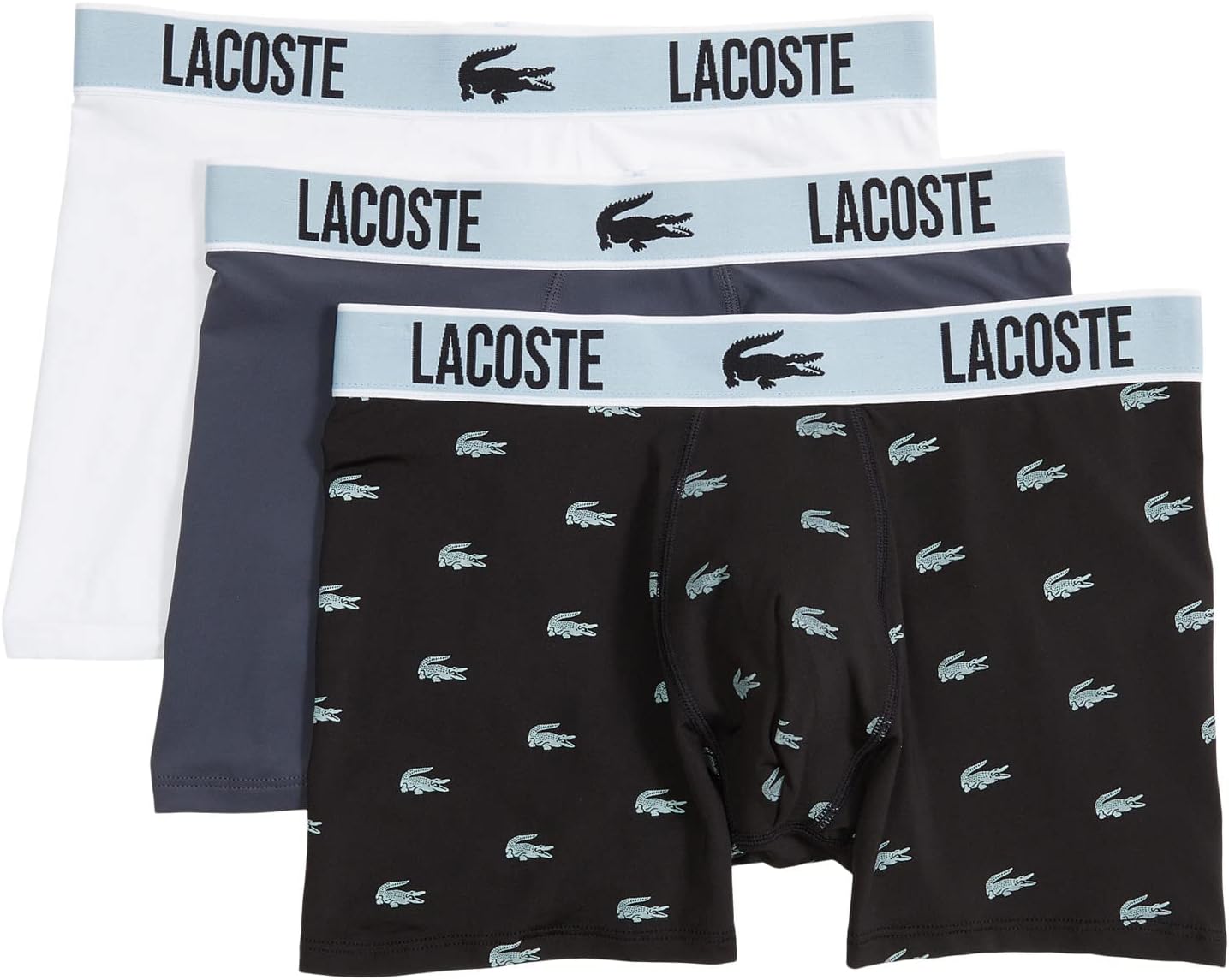 

Мужские хлопковые трусы-боксеры Lacoste с принтом «Анимация», 3 шт., Black/Graphite-White