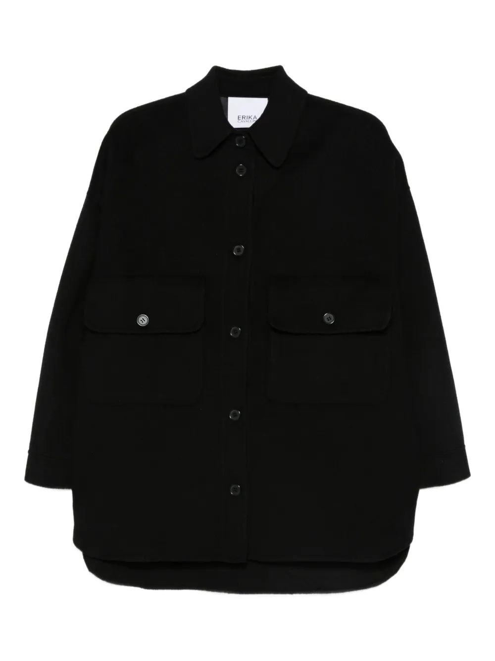 

Шерстяной жакет с клапанными карманами Erika Cavallini, черный