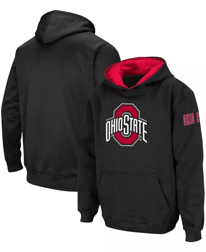 

Пуловер с капюшоном и большим логотипом Big Boys Ohio State Buckeyes Stadium Athletic, серый