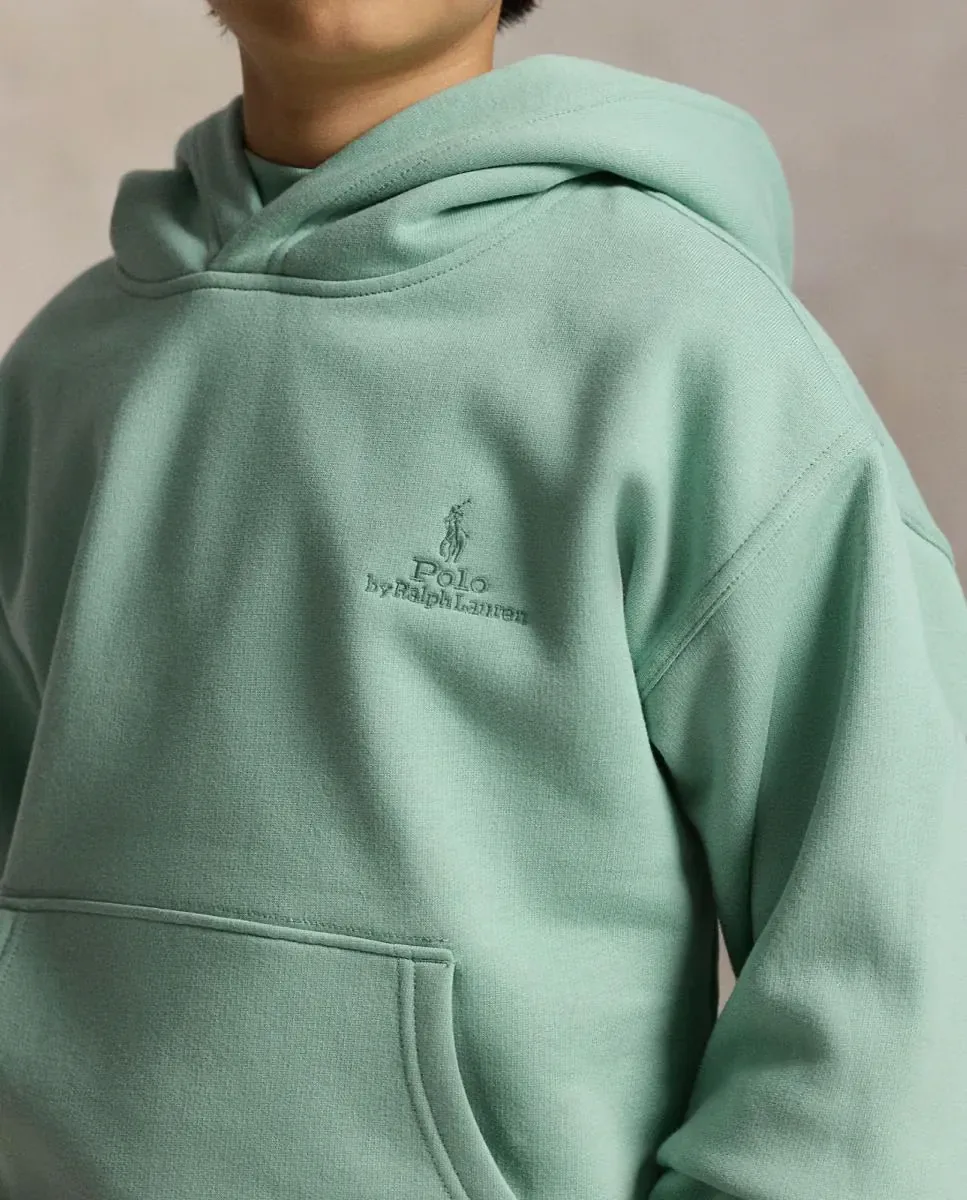 Унисекс толстовка с капюшоном из флиса с логотипом Polo Ralph Lauren, бирюзовый — фото 2