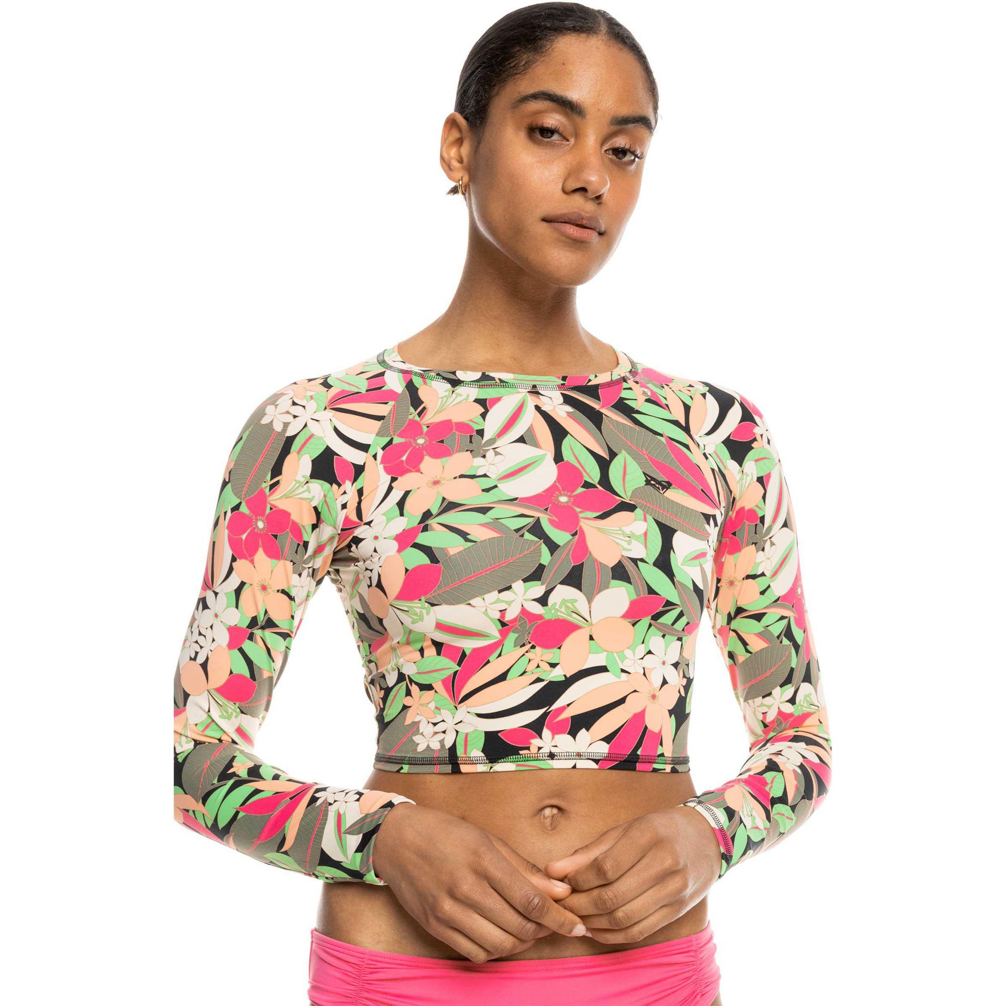 

Женские брюки с длинным рукавом, рашгард из лайкры ROXY, Anthracite Palm Song