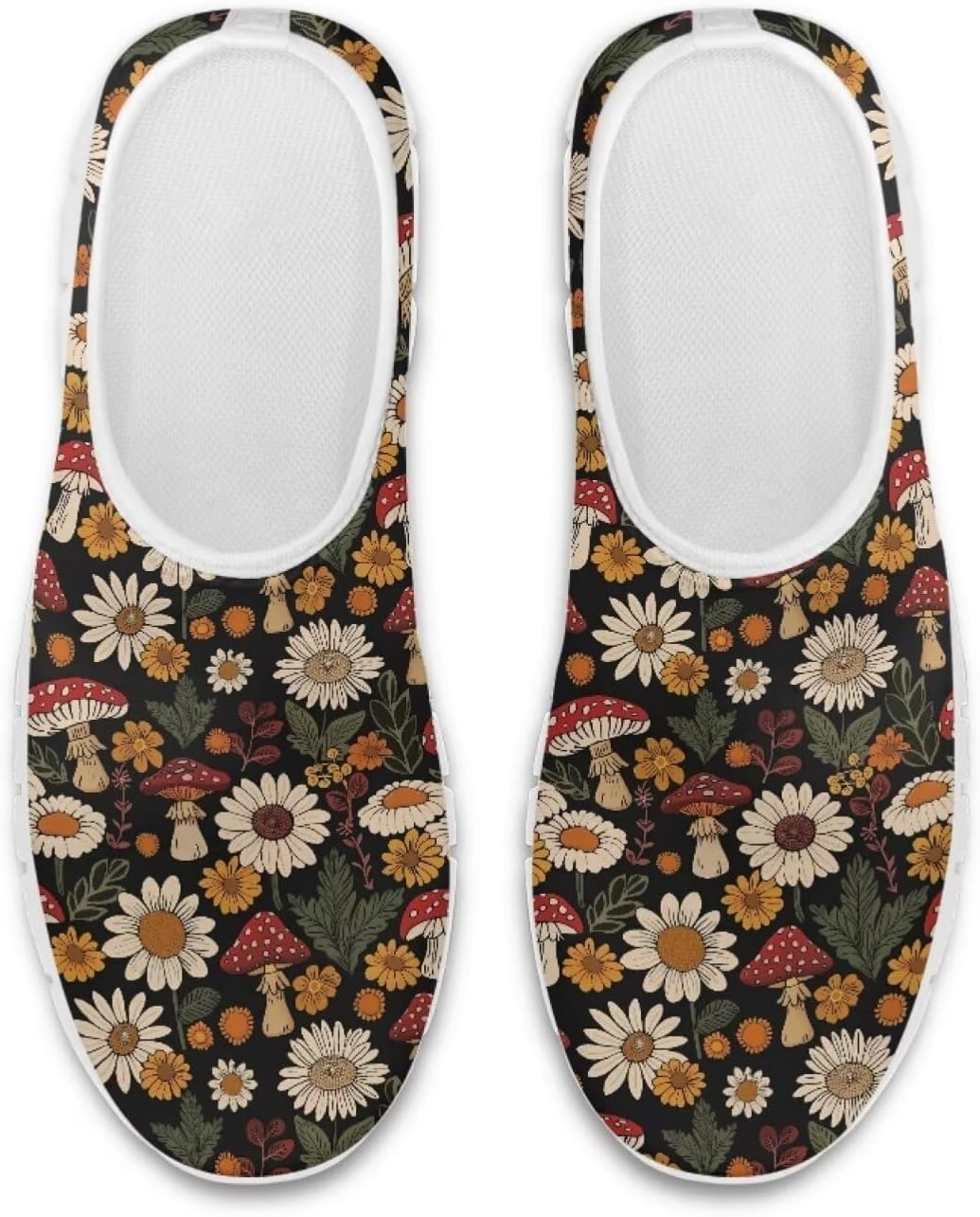 

Модные кроссовки Chaqlin с низким верхом, мокасины, нескользящие, сетчатые, спортивные, для женщин и мужчин, для прогулок и походов, Daisy Floral Mushroom