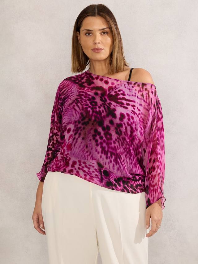 

Блузка из шифона Curve с животным принтом Live Unlimited, Pink