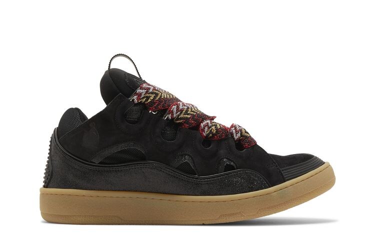 

Кроссовки Lanvin Curb Leather and Glitter Sneakers Black, черный