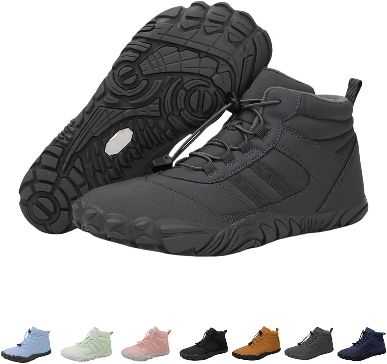 

Ботинки для ходьбы, нескользящая, водонепроницаемая, зимняя, теплая, для снега, для женщин и мужчин, мягкая, ветрозащитная Generic, серый