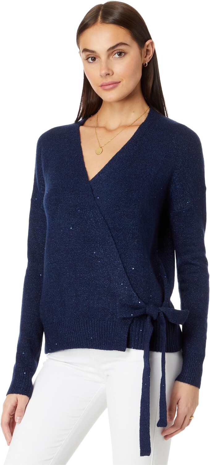 

Свитер Дикси с запахом Lilly Pulitzer, цвет Aegean Navy Metallic