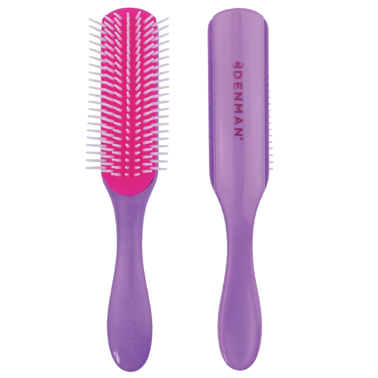 Denman D3 Original Curl Definer & Styler, щетка для вьющихся волос для женщин и мужчин - 7-рядная расческа для распутывания и укладки локонов для гладких и четких завитков, Purple