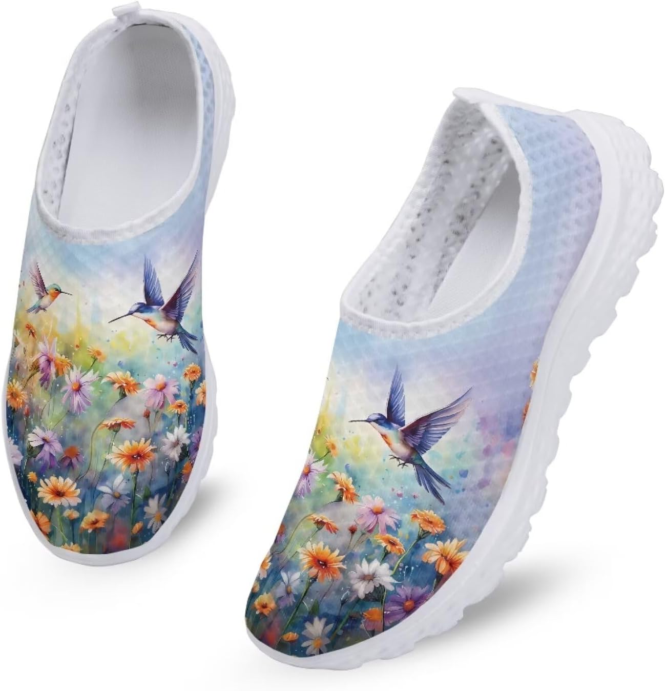 

Женские слипоны Kuiaobaty, мужские прогулочные кроссовки, модные кеды, спортивная повседневная обувь, легкие дышащие лоферы, Hummingbird Floral