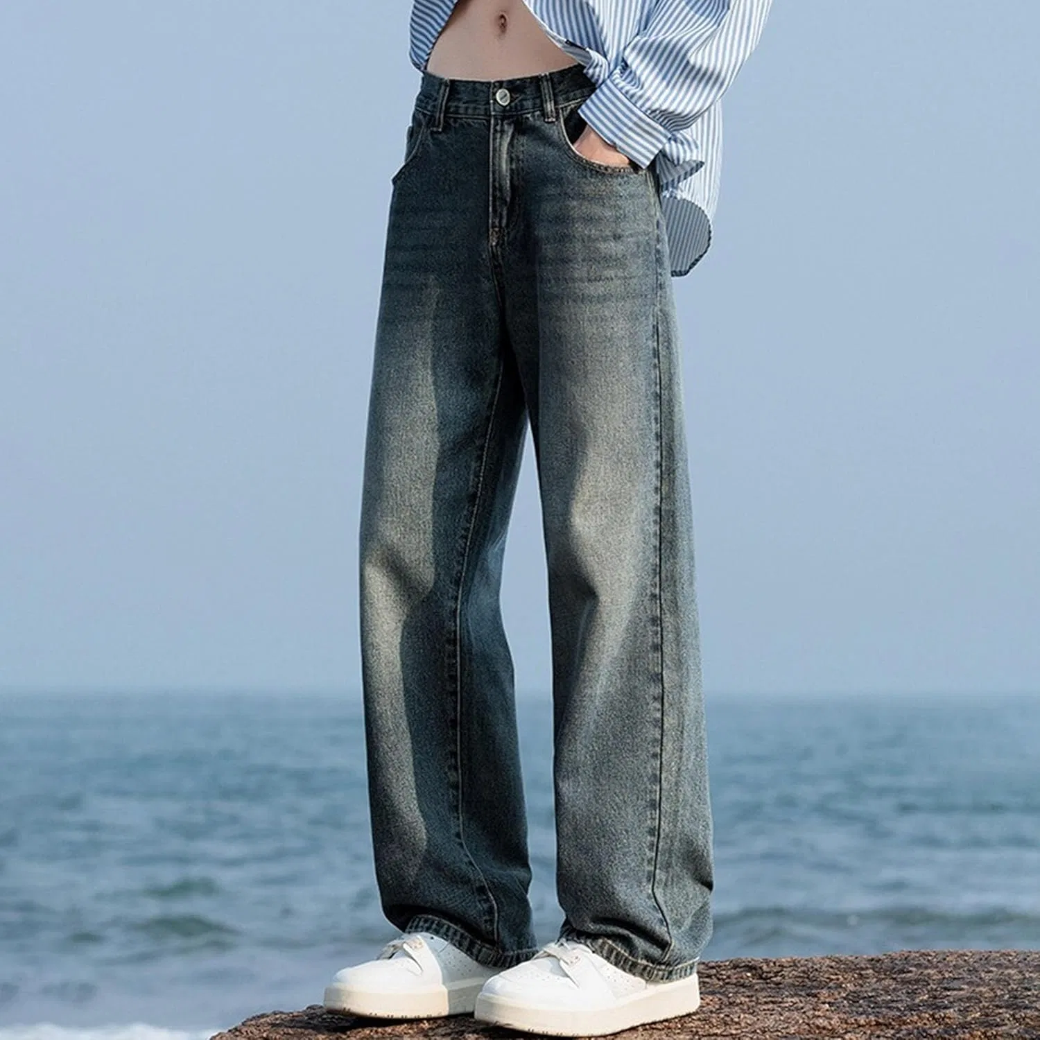 Джинсы свободные Y2K Vintage, Retro Blue — фото 3