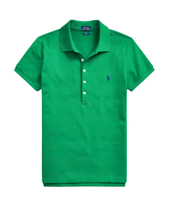 

Рубашка поло из хлопка узкого кроя Ralph Lauren, зеленый