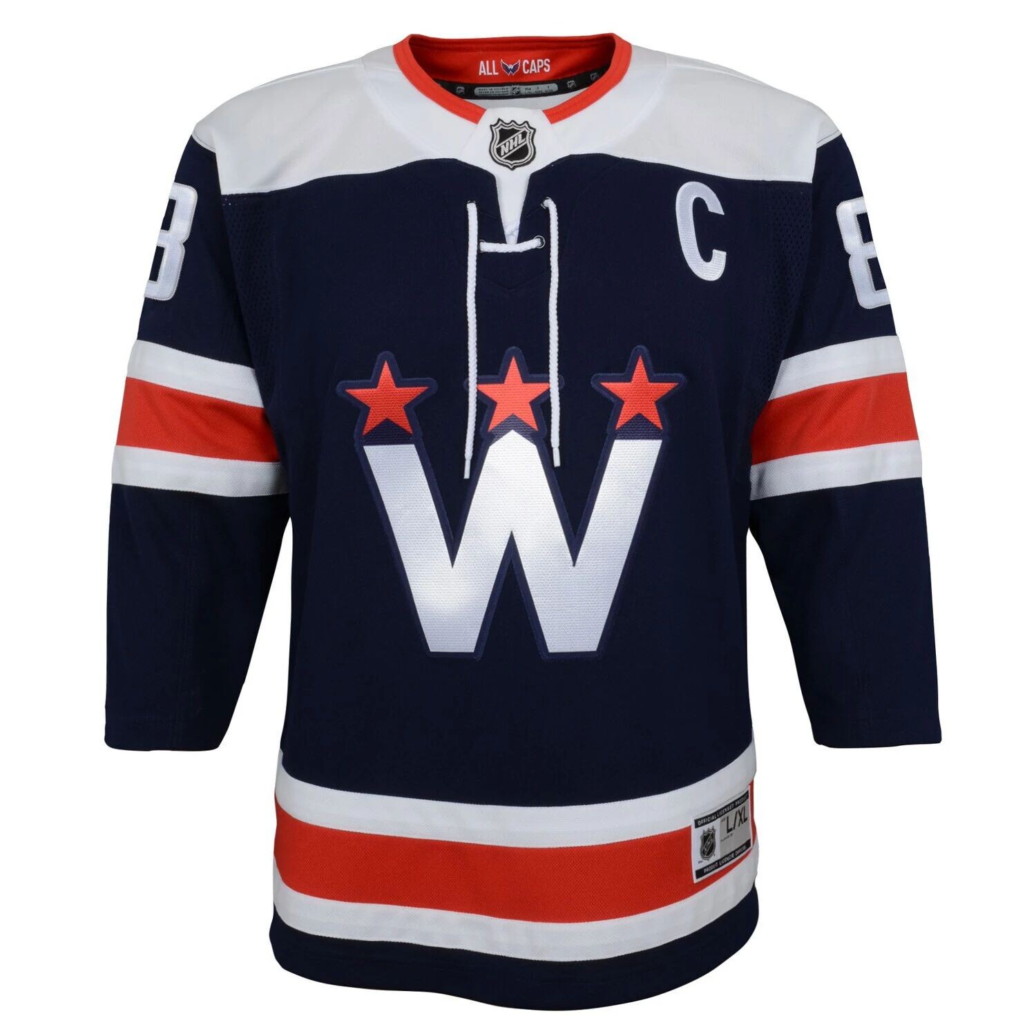 Молодежная майка Александра Овечкина Navy Washington Capitals 2020/21 альтернативного премьер-министра Outerstuff — фото 2