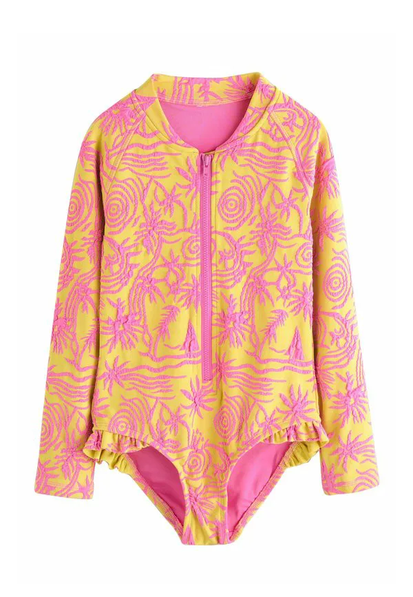 Купальник стандартного кроя с длинными рукавами Next, Pink Yellow